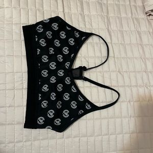 Black and White Logo PINK Victoria’s Secret Sports Bra Large